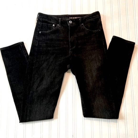 &Denim 360* Stretch Black Wash High Waist Skinny Jeans,‎ size 31 x 32 - Picture 8 of 13